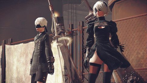 NieR:Automata COSPLAY：当《尼尔：机械纪元》的2B女孩拥抱“尤尔哈9S”时