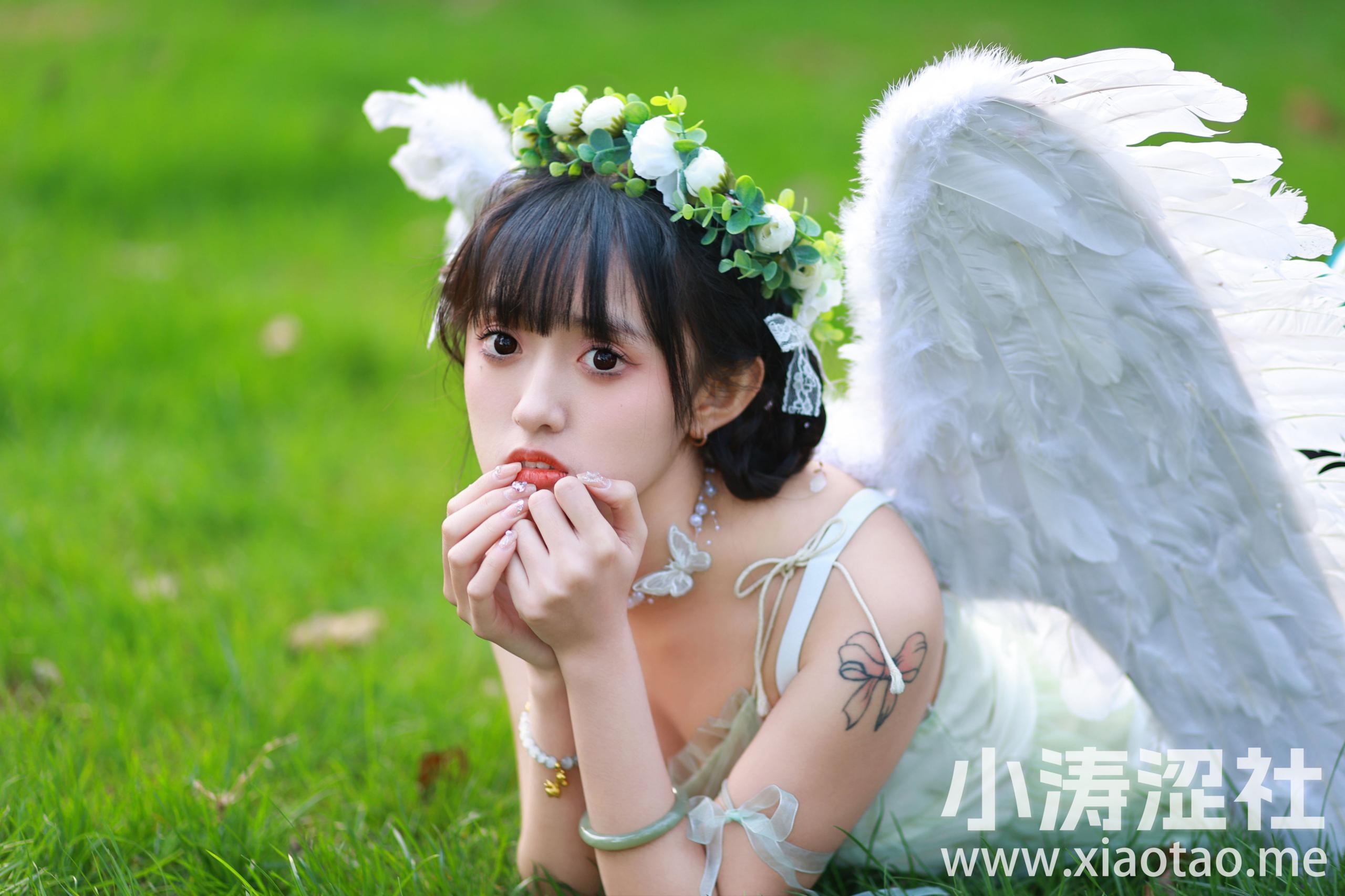 森林之歌 清纯 少女 小清新 森系 天使 绿色