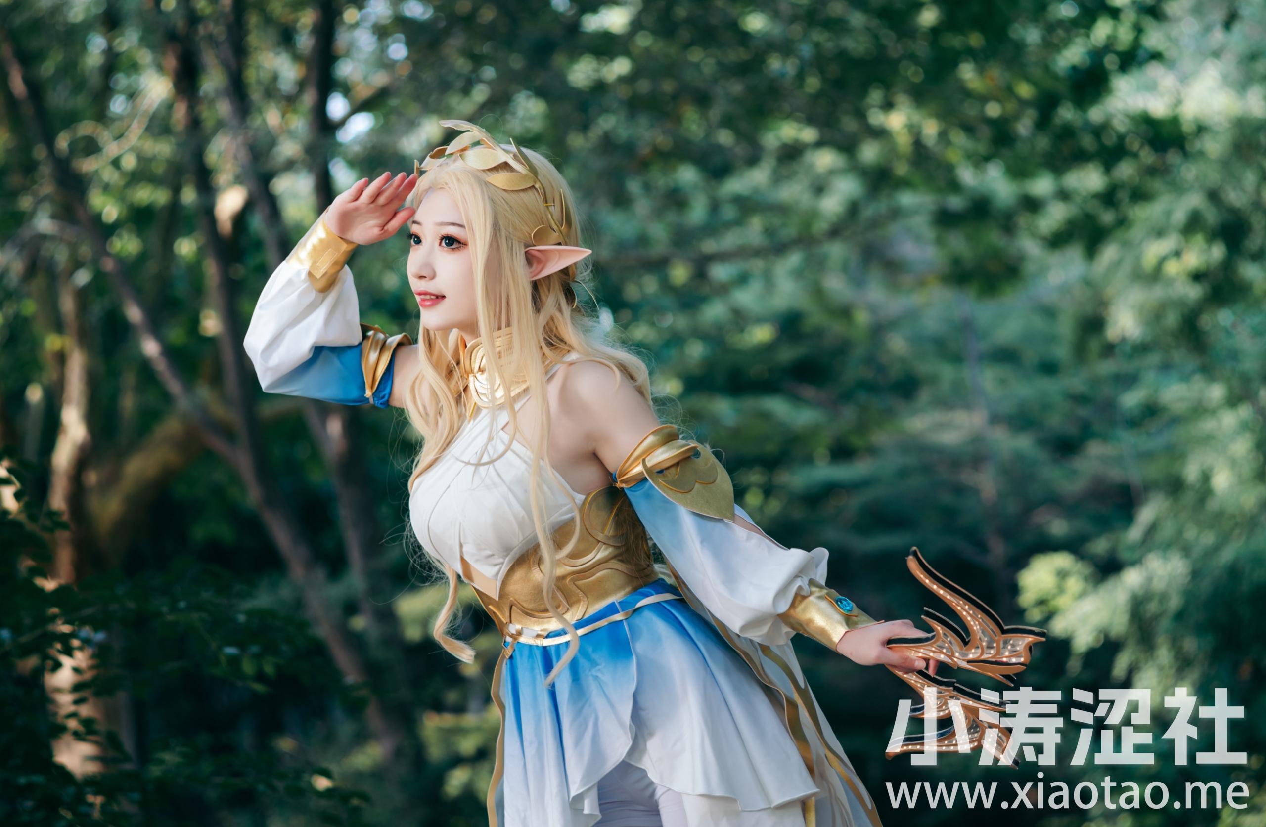 艾琳精灵之舞 二次元 Cosplay 精灵 树林 绿色